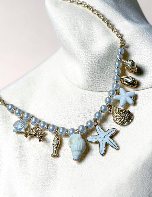 Shells & Starfish Wishes Charm Necklace