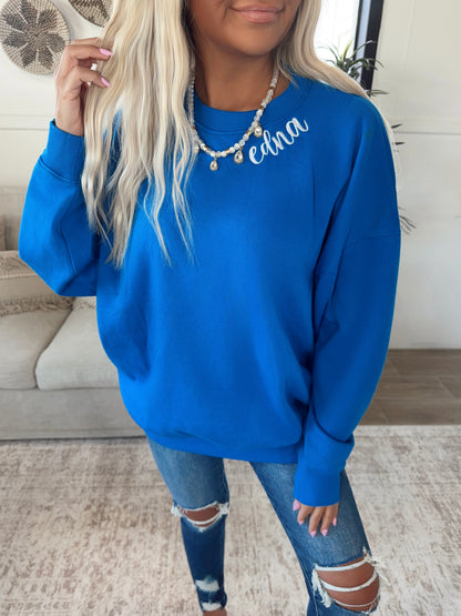 EDNA Embroidered Collar Crewneck