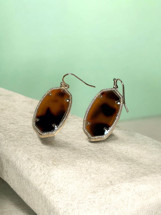 Amber Veil Dangle Earrings