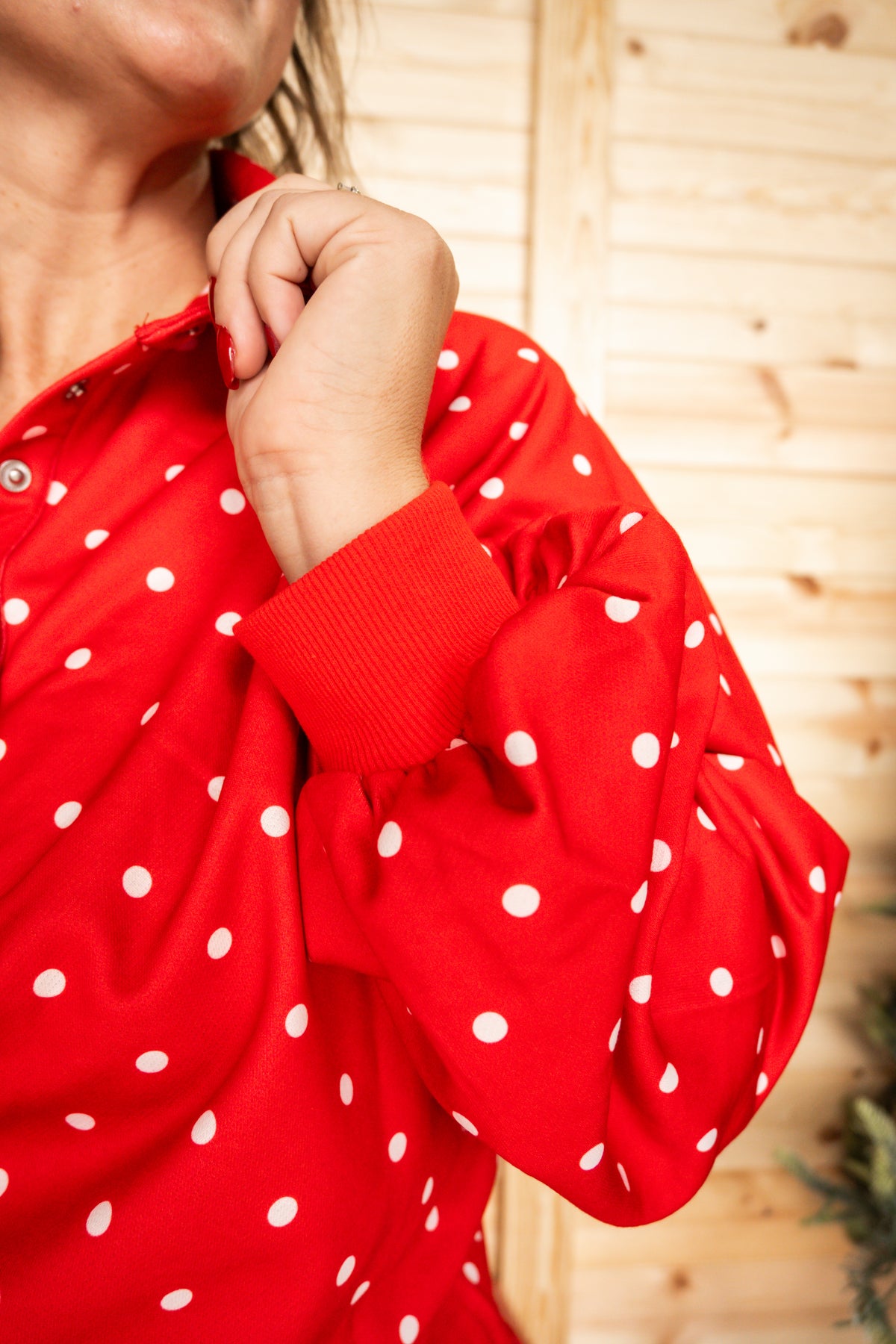 Cherry Pop Polka Dot Pullover Sweatshirt