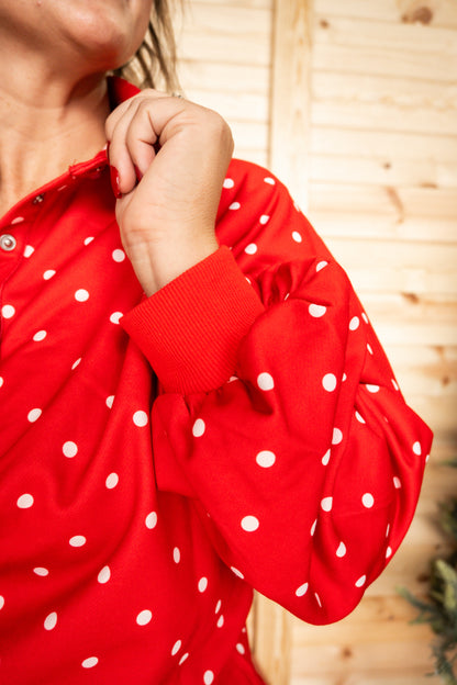 Cherry Pop Polka Dot Pullover Sweatshirt