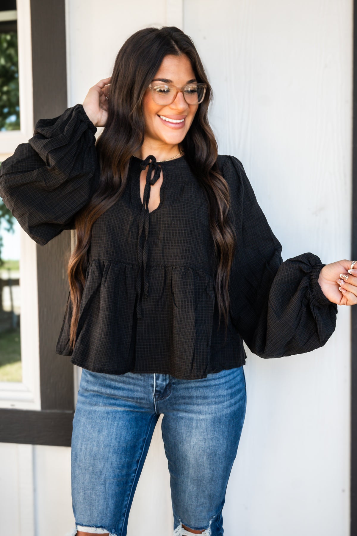 Celine Tie-Front Blouse Top