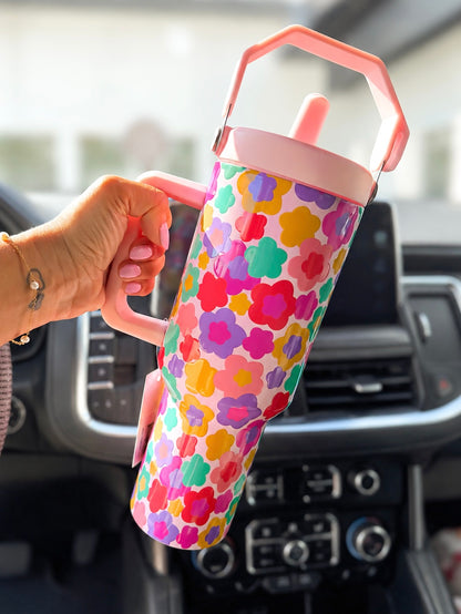 Groovy Floral Tumbler Cup