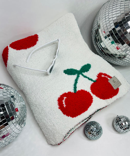 Sweet Cherry Bliss Throw Blanket