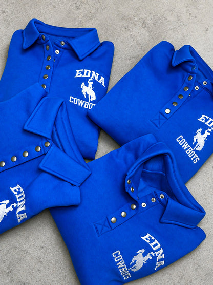 Edna Cowboys Button Up Sweatshirt