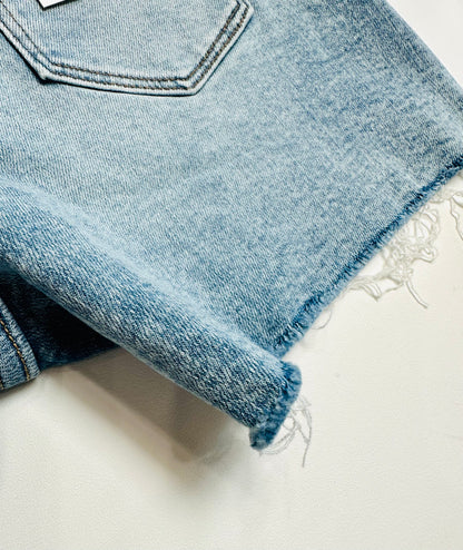 Willow Distressed Hem Denim Shorts