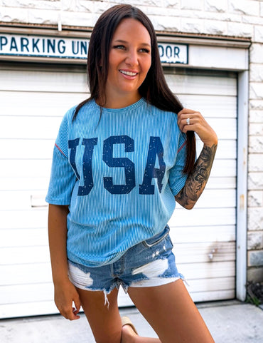 USA Ribbed Relax Tee