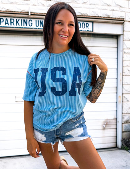 USA Ribbed Relax Tee