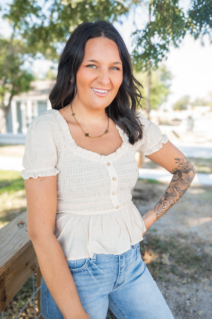 Penelope Smocked Blouse Top