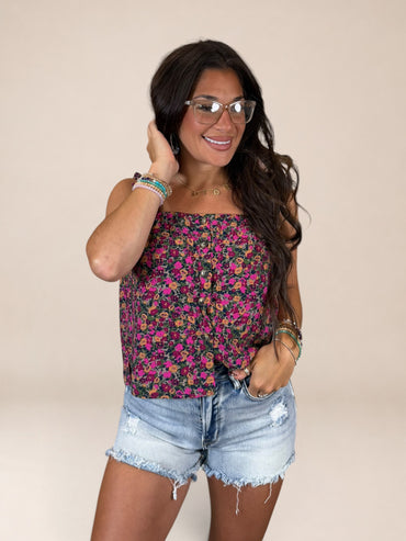 Roses In Bloom Smocked Tank Top