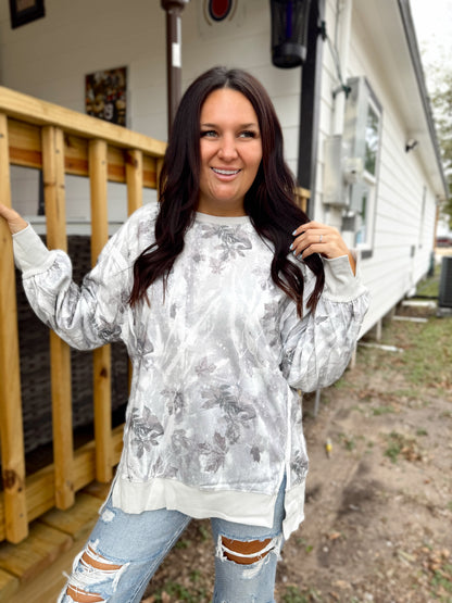 Driftwood Exposed Seam Sweatshirt Top