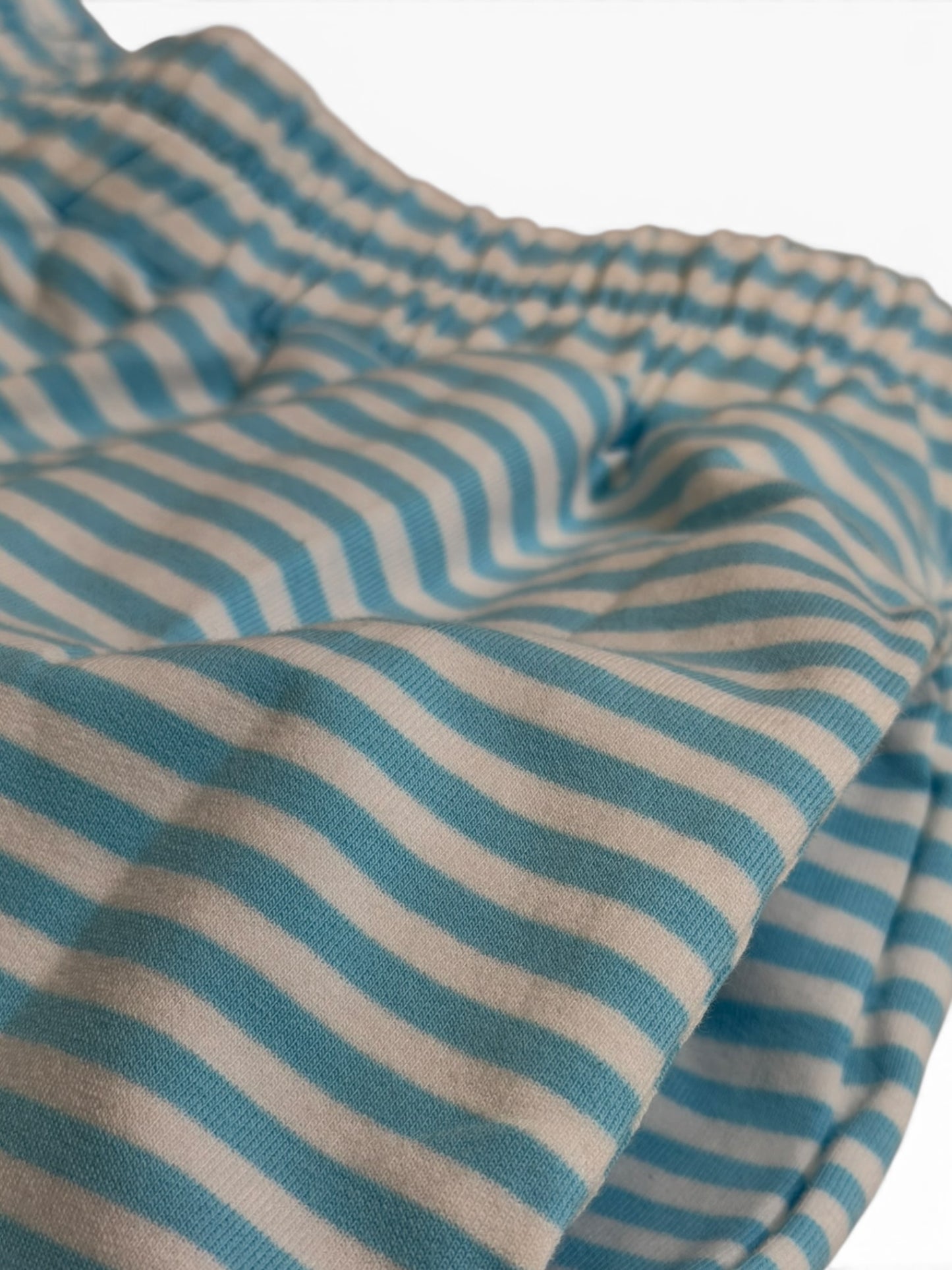 Sky Blue Stripe Shorts Set