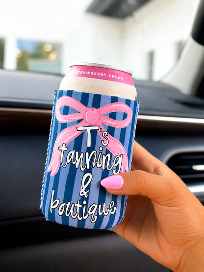 T's Tanning & Boutique Striped Can Holder