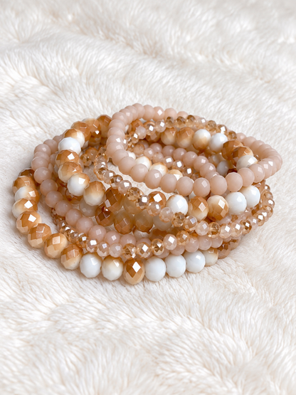Sweet Latte Beaded Bracelet Set