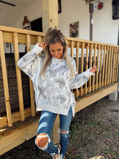 Driftwood Exposed Seam Sweatshirt Top