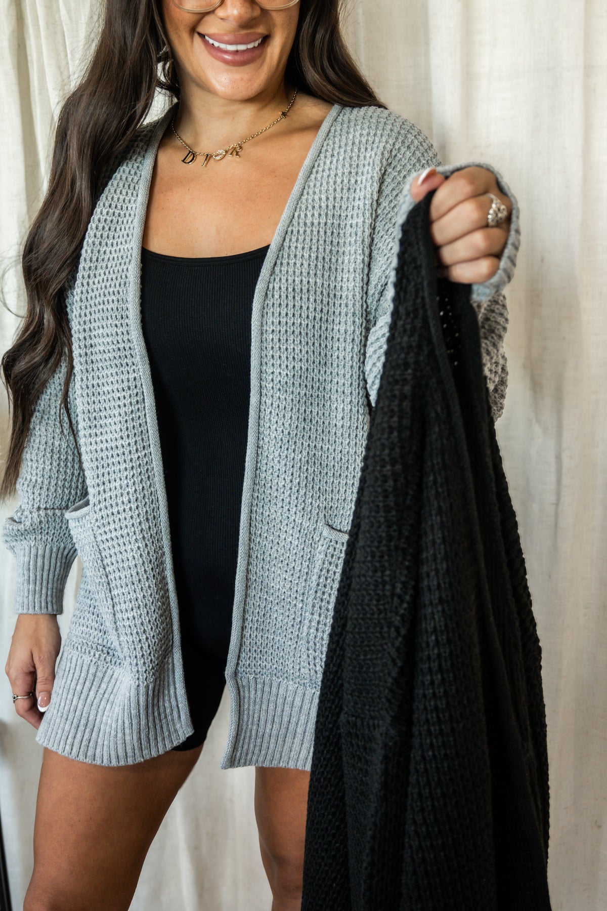 Waffle Haven Open Cardigan