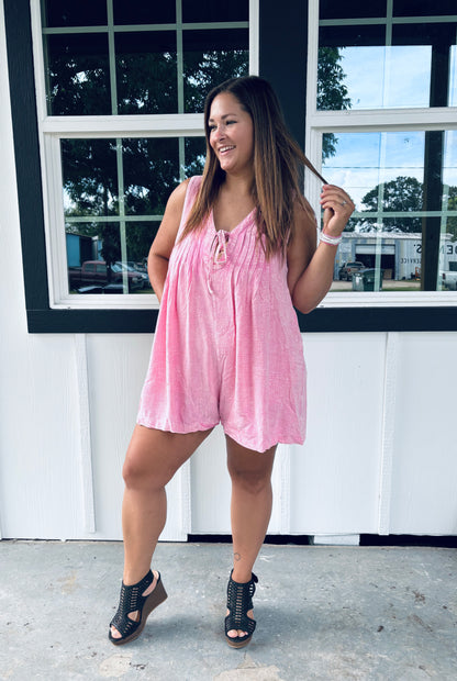Misguided Intentions Acid Washed Romper