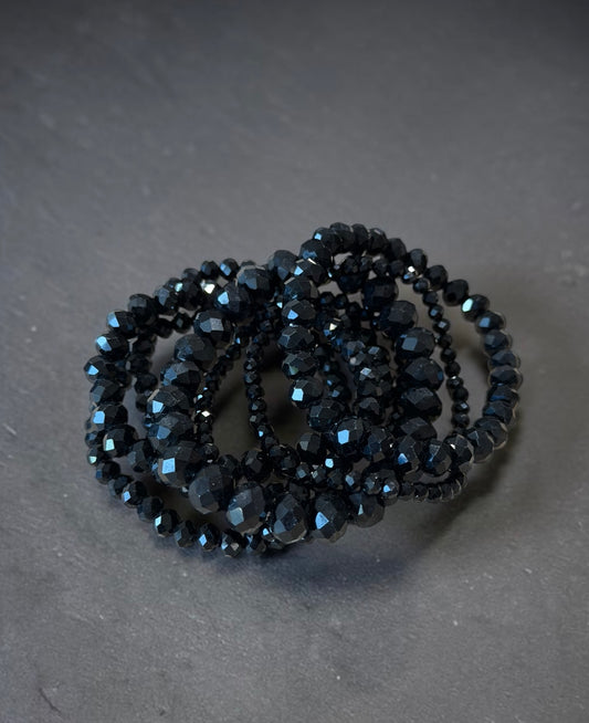 Black As Night Bangle Bracelet Set