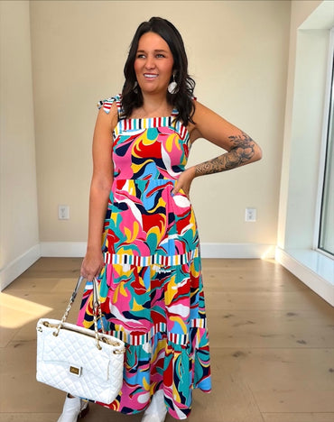 Colorwave Canvas Maxi Dress