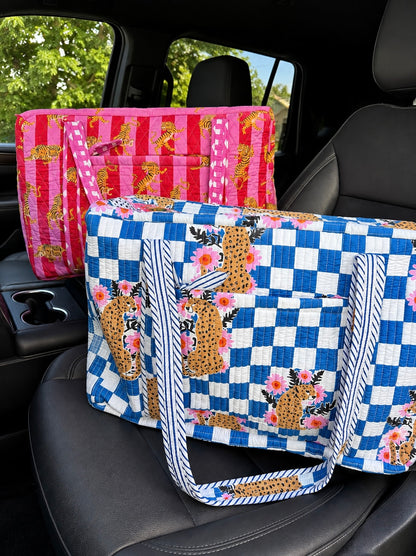 Hear Me Roar Quilted Duffle Weekender Bag