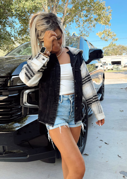 Modern Times Plaid Denim Jacket