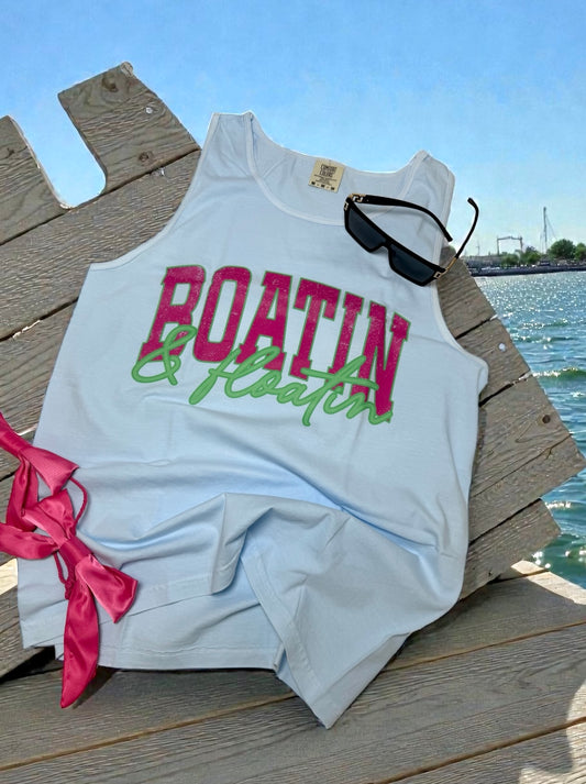 Let's Go Boatin & Floatin Graphic Tank