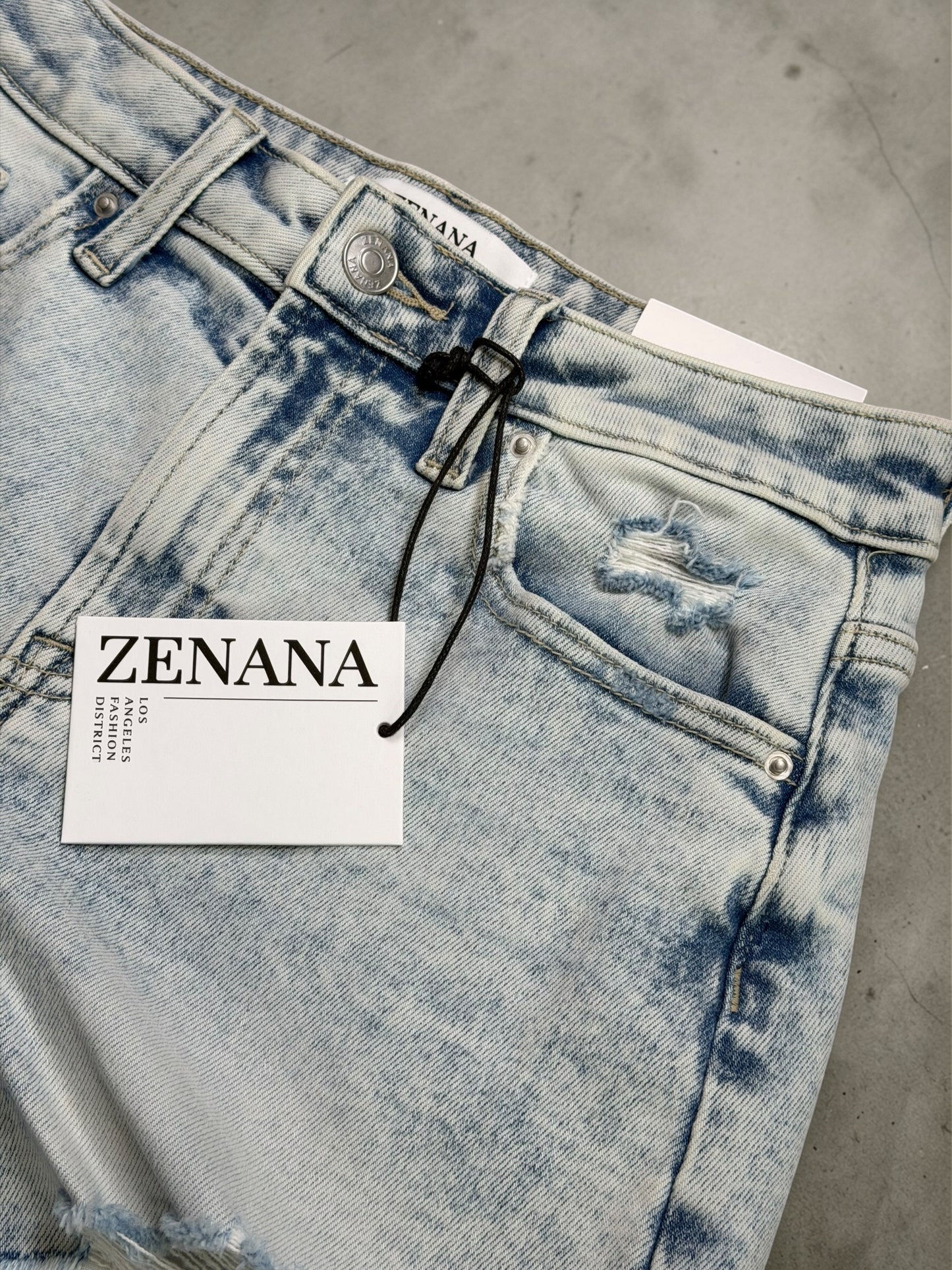 Luna Light Wash Denim Shorts