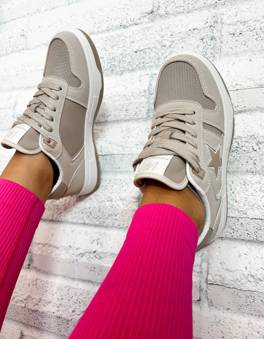 Stay Fierce Beige Vintage Havana Sneakers