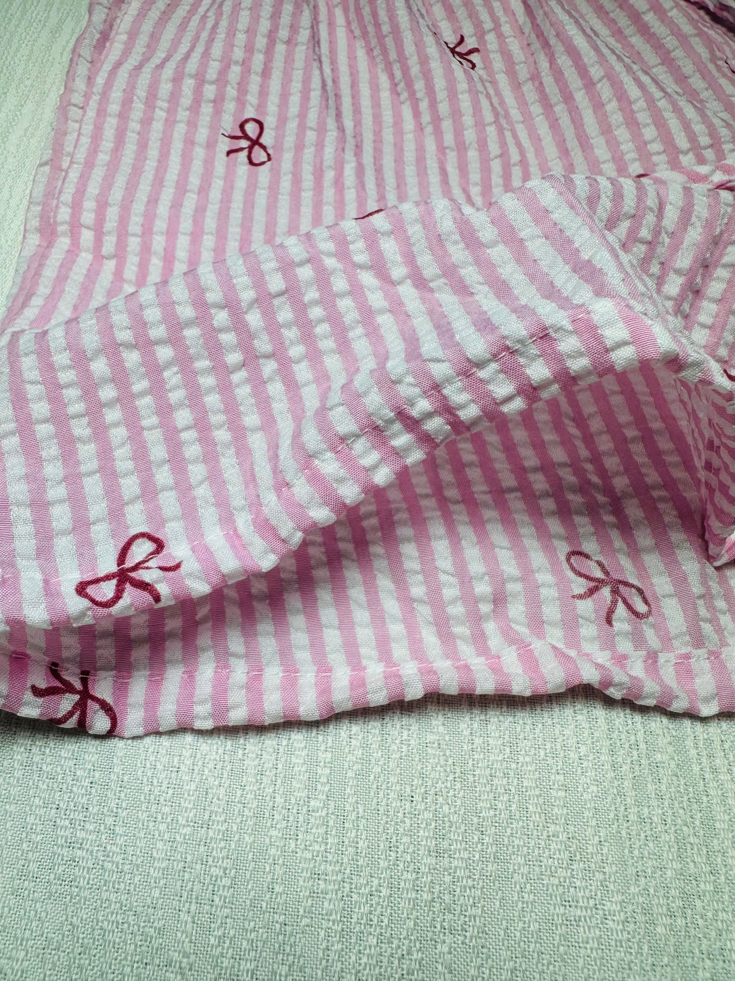 Pink Striped Bow Tie Boxer Shorts