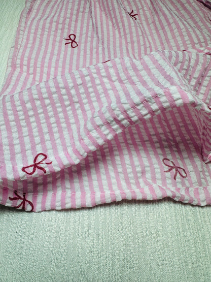 Pink Striped Bow Tie Boxer Shorts
