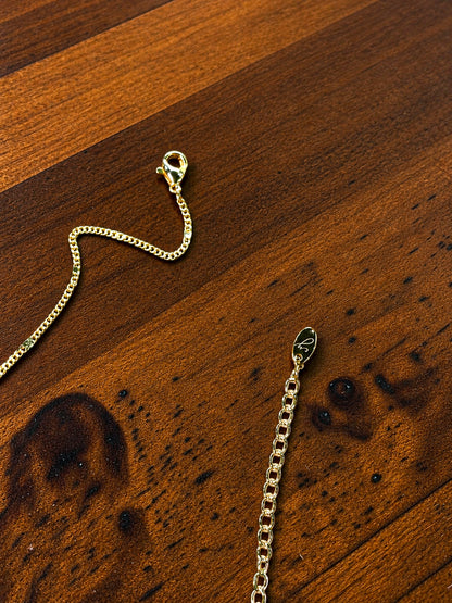 Shiny Trio Gems Charm Necklace