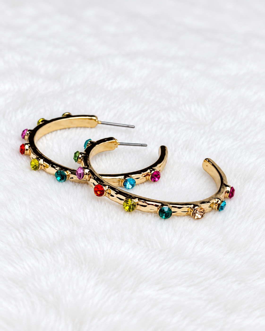 Golden Confetti Hoop Earrings