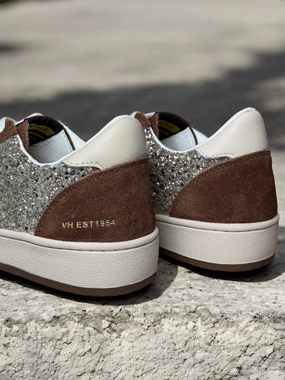 Denisse Brown Glitter Pop Low-Top Sneakers