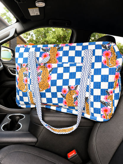 Hear Me Roar Quilted Duffle Weekender Bag