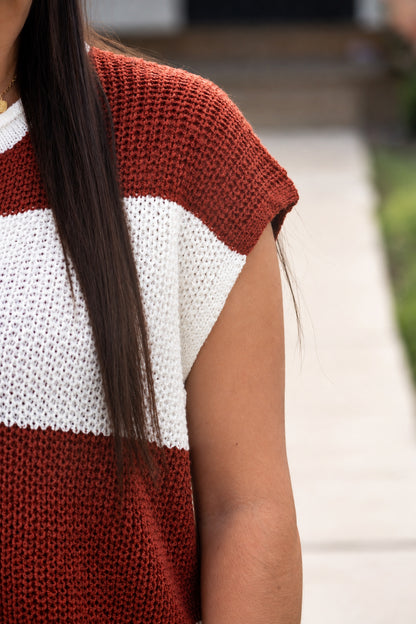 Toffee Stripes Sweater Top