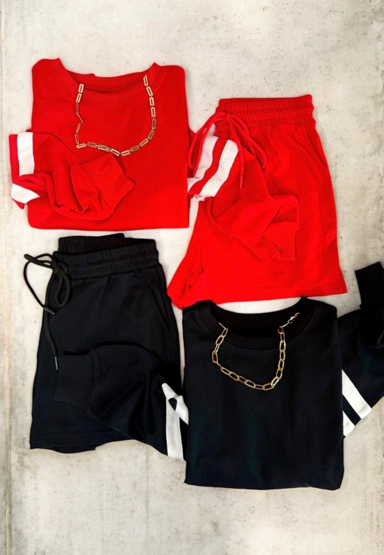 Sidelines Stripe Two-Piece Lounge Set