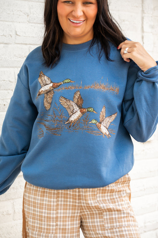 Flying Ducks Graphic Crewneck