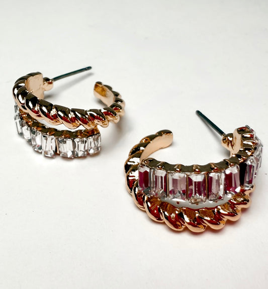 Duo Glow Hoop Stud Earrings