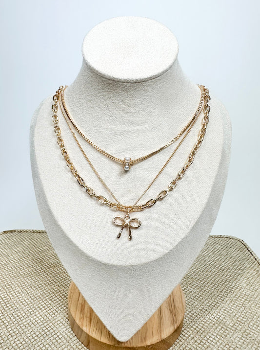 Enchanted Ribbons Multi-Layer Charm Necklace