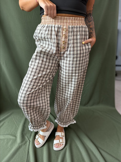 Cozy Checkmate Balloon Pants