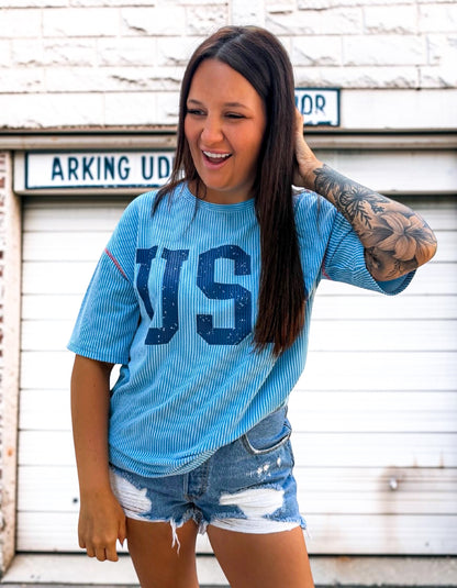 USA Ribbed Relax Tee