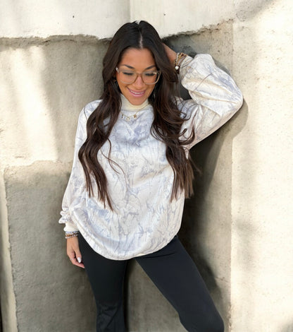 Khaki Camo Luxe Pullover Top