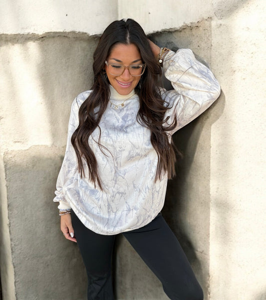 Khaki Camo Luxe Pullover Top