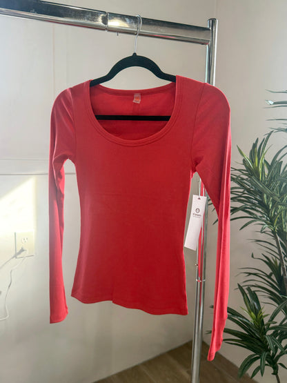 Micro Ribbed Core Classic Long-Sleeve Top
