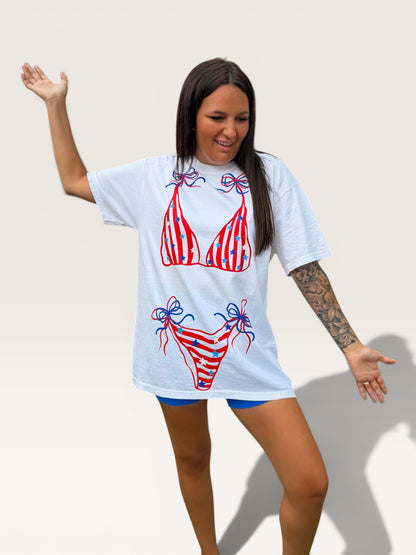USA Bikini Outline Graphic T-shirt