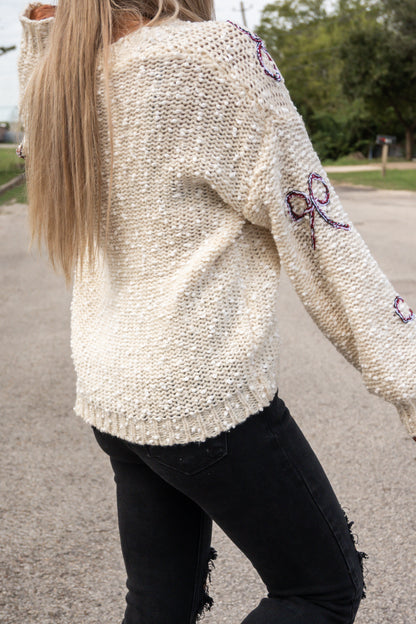 Pretty Ribbon Popcorn Cardigan