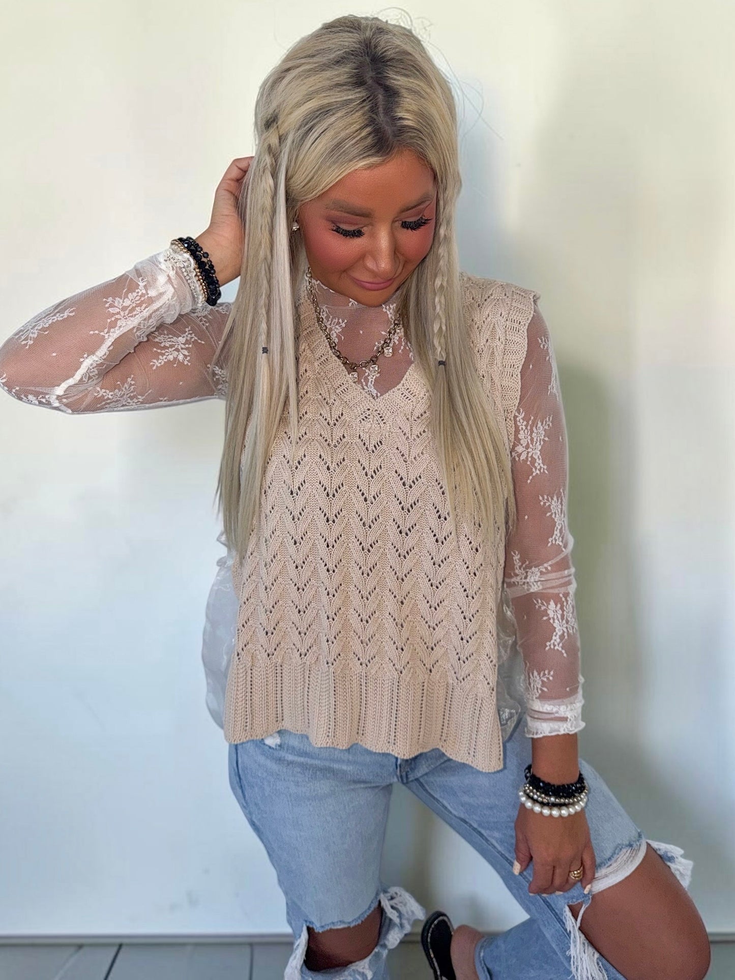 On Pointe Knit Vest Top
