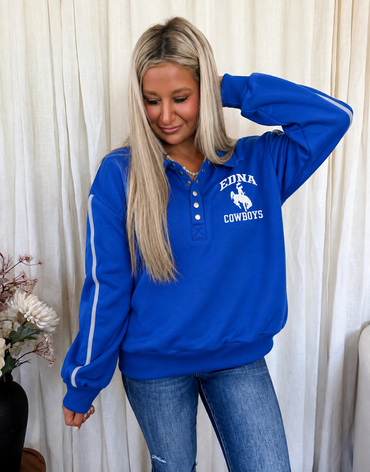 Edna Cowboys Button Up Sweatshirt