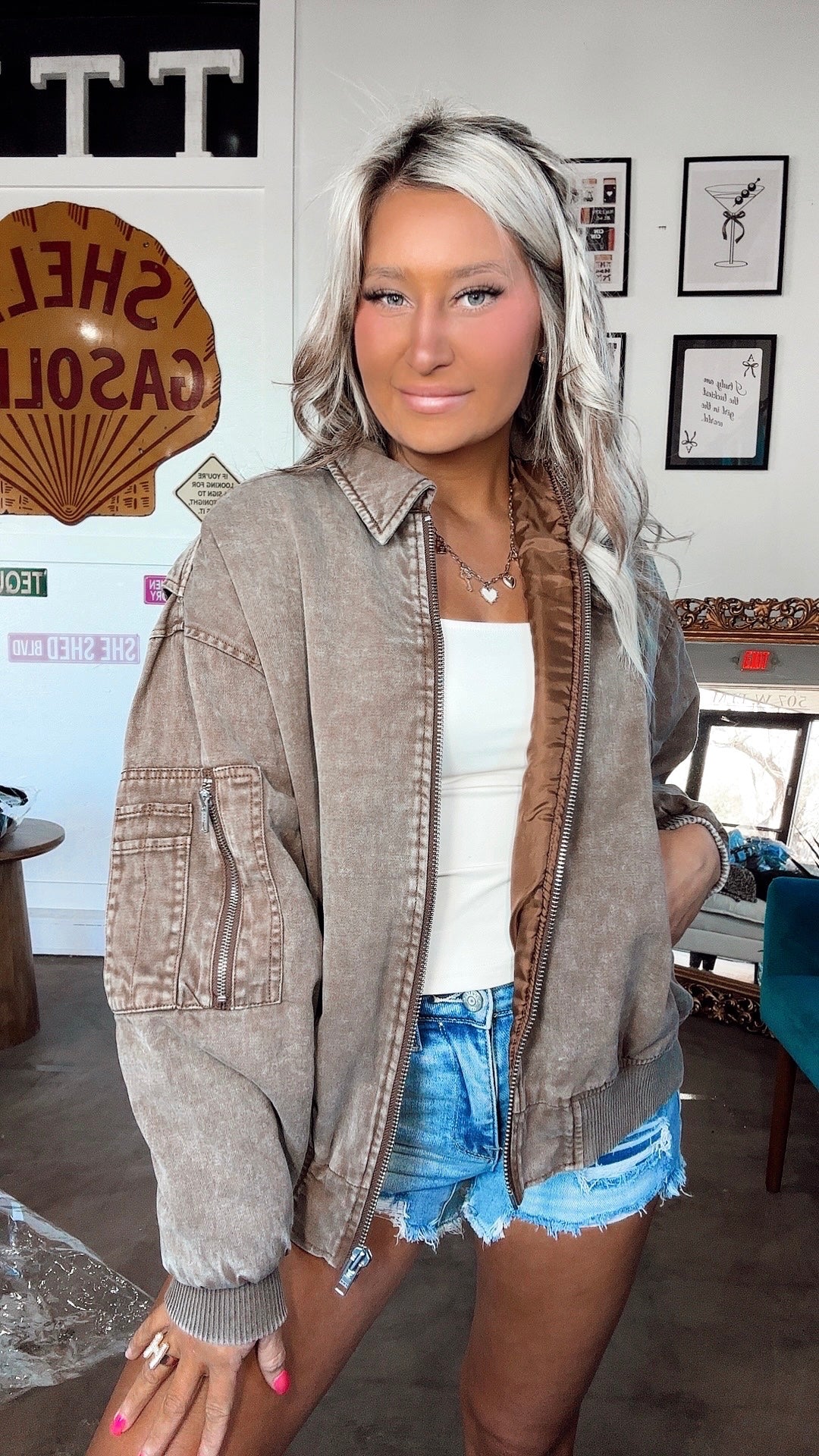 Heart Of Gold Oversized Denim Jacket