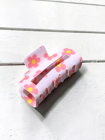 Dainty Flower Print Claw Clip